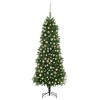 VidaXL Brad Crăciun pre-iluminat artificial set globuri verde 240 cm 3077643