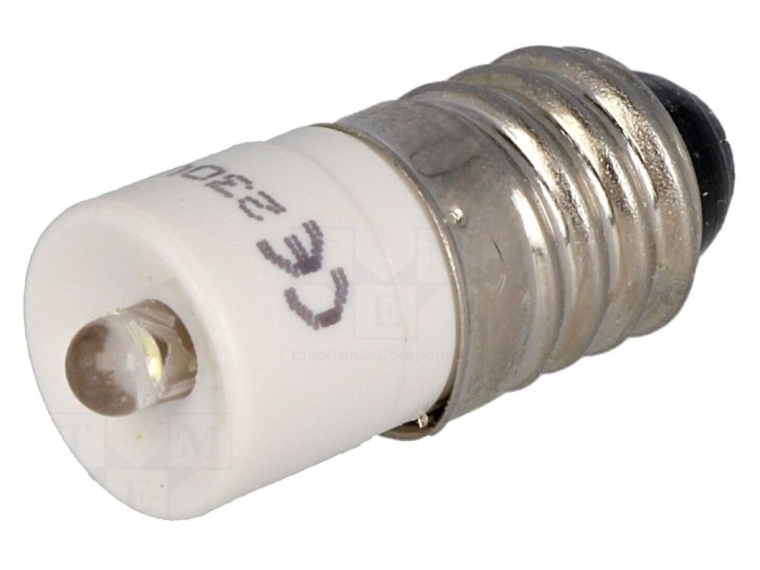 Lampă LED albă E10 230V