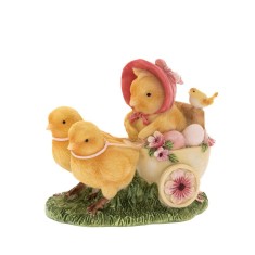 Figurina Chicks in cart 12 cm x 8 cm x 10 cm