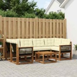 Cumpara ieftin Set de canapele de exterior 7 buc. 6-Locuri Natural si Crem