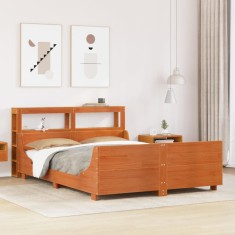 vidaXL Cadru de pat fără saltea, maro ceruit 140x200 cm lemn masiv pin 3306461