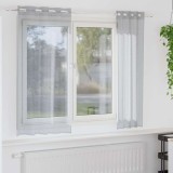 Perdele cu perdele 2 pcs Gri &icirc;nchis 140 x 175 cm Poliester