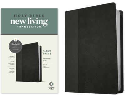 NLT Personal Size Giant Print Bible, Filament Enabled Edition (Red Letter, Leatherlike, Black/Onyx) foto