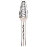 BOHRCRAFT 5125 - Freza cu carburi metalice 16x25x70 mm tija 6 mm forma F (conica cu cap rotunjit) tais dublu