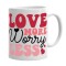 Cana alba personalizata Love more worry less, INOVATIX&reg;. 330ml