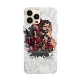 Husa compatibila cu Apple iPhone 13 Pro Max model Casa del papel, Silicon, TPU, Viceversa, Transparent, Carcasa