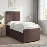 Cumpara ieftin Pat boxspring cu saltea Maro inchis 80 x 200 cm Tesatura