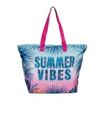 Geanta Summer Vibes pentru plaja, Multicolor, 56x22x38 cm