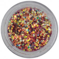 Hexagoane cu efect holografic - confetti de 1mm în pulbere roşie