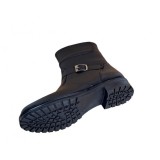 Cumpara ieftin OFERTA MARIMEA 38, 40 - Ghete dama, din piele naturala, cu fermoar, negru, imblanite - LGCATN