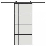 Usa glisanta cu set de feronerie neagra 90x205 cm Sticla ESG