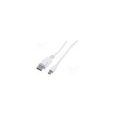 Cablu DisplayPort - DisplayPort, DisplayPort mufa, mini DisplayPort mufa, 1m, alb, ASSMANN - AK-340102-010-W