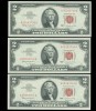 $2 Dollars 1963 United States Note Red Seal CH/GEM UNC Consecutive