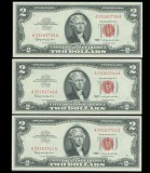 $2 Dollars 1963 United States Note Red Seal CH/GEM UNC Consecutive