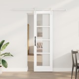 Set ușă glisantă vidaXL cu set de accesorii Alb 61x198.5 cm Lemn Masiv de Pin