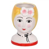 Vază Ceramică, Model Bust, Păr Blond, Capacitate 1.55L, 14x10x22cm, Oem