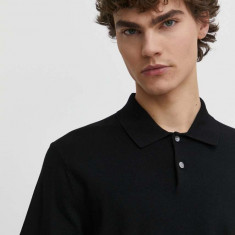 Theory tricou polo barbati, culoarea negru, neted