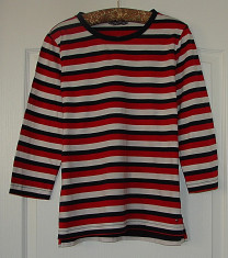 Bluza TOMMY HILFIGER, Marimea M, Dungi Albe/Navy/Rosii, Autentica/Originala foto