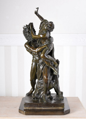 Cerberus cu Proserpina - statueta mare din bronz pe soclu din marmura PAB010 foto