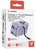 Verbatim Charger Travel 100w Universal Travel Adapter Purple