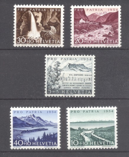 Switzerland 1954 Pro Patria Mi.597-601 MLH S.741