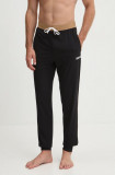 BOSS pantaloni de pijama barbati, culoarea negru, neted, 50527343