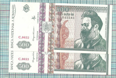 Bancnota 500 lei 1992 consecutiv-seria-C0033..540-1 foto