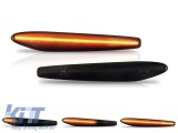 Set de semnale de &icirc;ntoarcere LED dinamice laterale potrivite pentru Alfa Romeo 159 2005-2011, Brera 2005-2010, Spider 2006-2010 cu baza fumurie, stang