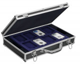 Valiza pentru monede cu 4 tavi pentru 32 monede in capsule slabs Black Diamond