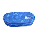 Penar borseta 1 compartiment, 1 extensie, oval, Majewski, Colectia Blue Soccer Balls, PC-01, 22x9.5x5 cm