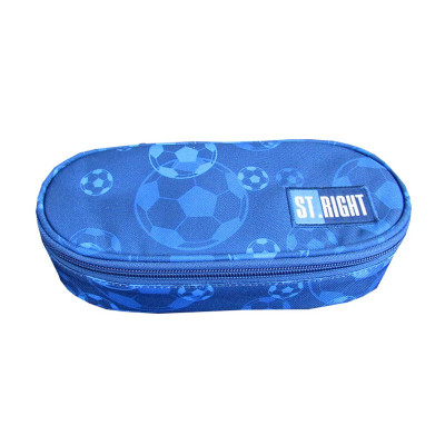 Penar borseta 1 compartiment, 1 extensie, oval, Majewski, Colectia Blue Soccer Balls, PC-01, 22x9.5x5 cm foto