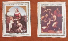 REP. CENTRAFRICANA-1982-&amp;#039;&amp;#039;PICTURI- CELEBRE-RELIGIE&amp;#039;&amp;#039;CRACIUN--MADONA cu Pruncul&amp;#039;&amp;#039;-Serie2v..-MNH NESTAMP. -Calitate EXTRA foto