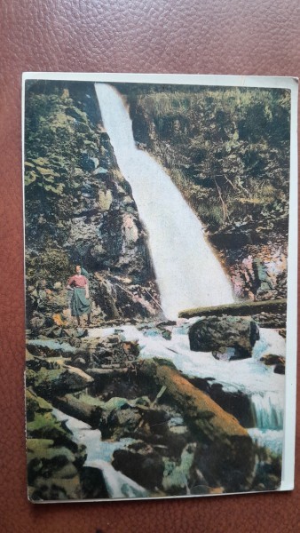 Carte postala, Bucegi Poiana Tapului cascada Urlatoarea, perioada interbelica