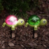 Lampa solara LED broasca testoasa, iluminat decorativ gradina, cu tarus, lumina alba