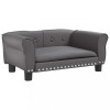Pat de caini, gri, 70x45x30 cm, piele ecologica