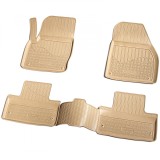 Set de 4 covorase bej cauciuc 3D stil tavita premium pentru Land Rover Range Rover Evoque L538 2011-2018, Recambo