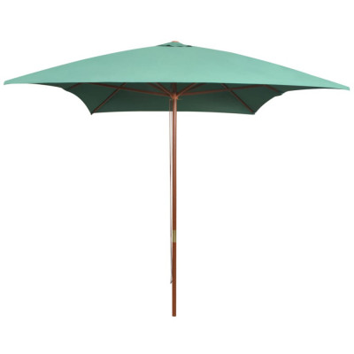 vidaXL Umbrelă de soare cu st&amp;acirc;lp de lemn 200x300 cm, verde foto