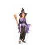 Costum Vrajitoare Halloween Copii 7-8 Ani (120/130cm) Godan, Multicolor, Rochie + Pălărie + Curea