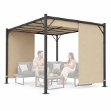 Kerti pergola 3x4 m ac&eacute;l v&aacute;z b&eacute;zs tetővel