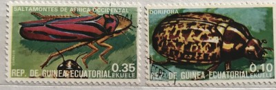 (B ) Timbre serii Straine tema Animale Insecte Guinea foto