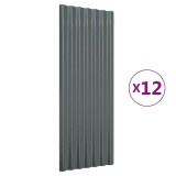 Cumpara ieftin Panouri de acoperis 12 buc. otel galvanizat antracit 100x36 cm