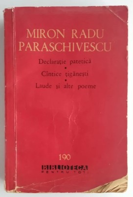 Miron Radu Paraschivescu - Declaratie patetica - Cintice tiganesti foto