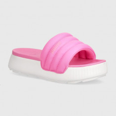 Puma papuci Karmen Slide Puffy femei, culoarea roz, cu platforma, 395399