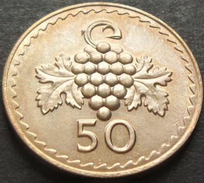Moneda 50 MILS - CIPRU, anul 1974 *cod 3004 = A.UNC - mai rara in aceasta stare! foto