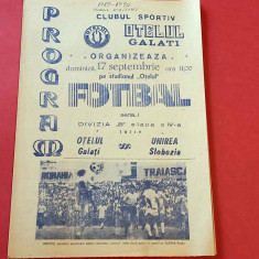 Program meci fotbal OTELUL GALATI - UNIREA SLOBOZIA (17.09.1989)