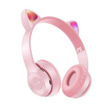 Casti OEM Bluetooth Over-Ear Cat&#039;s Ears Wireless Light Pink