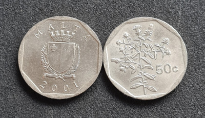 Malta 50 cents cent 2001 foto