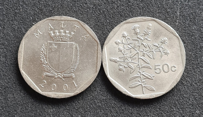 Malta 50 cents cent 2001