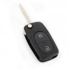 Carcasa cheie tip briceag Audi, model cu cu 2 butoane, pentru baterie tip CR1616 , cu buton panica foto