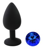 Dop Anal Silicone Buttplug, Large, Silicon, Negru/Albastru, Guilty Toys, Mokko Toys